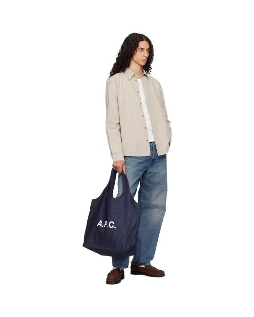 A.P.C. Blue Ninon Tote for men