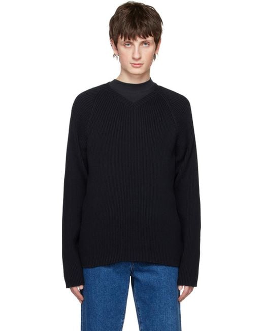 The Row Black Navy Tomas Sweater for men