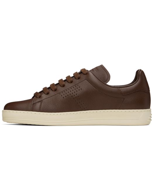 メンズ Tom Ford ブラウン Warwick グレインレザー スニーカー Black