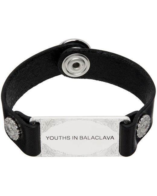 Youths in Balaclava Black Festival Leather Bracelet for men