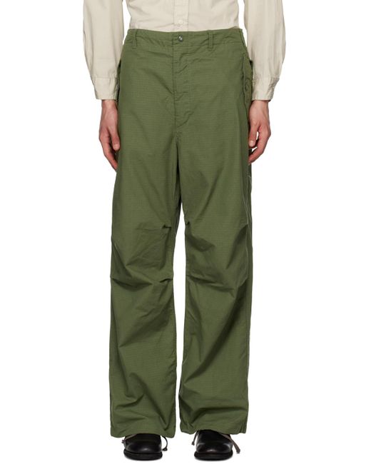 Engineered Garments Green Pleated Trousers for men