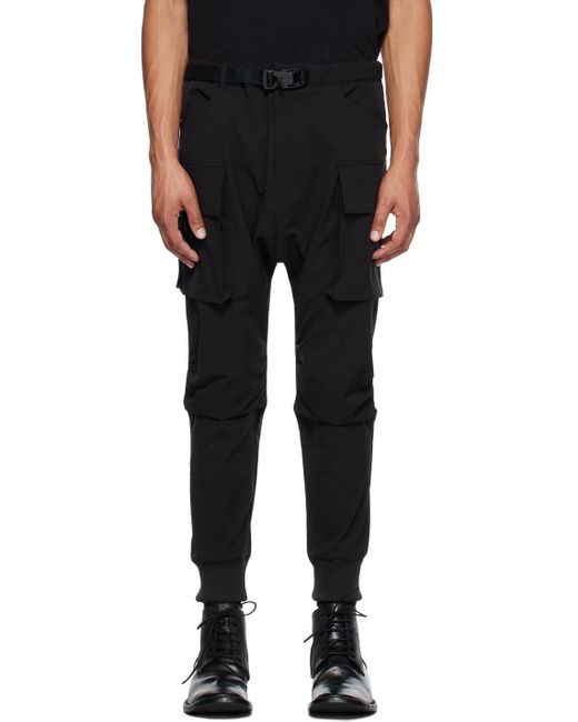 The Viridi-anne Black Belted Cargo Pants for men