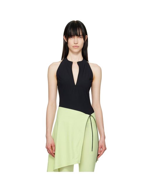 JOHANNA Paris Black Half-Zip Tank Top