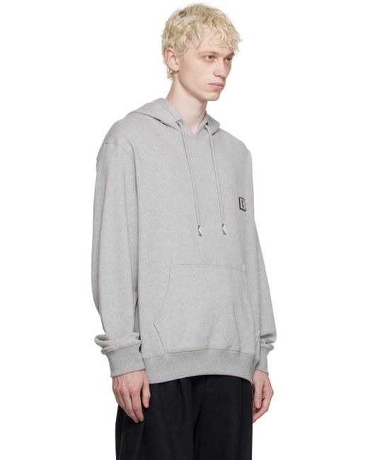 Wooyoungmi Gray Printed Hoodie for men