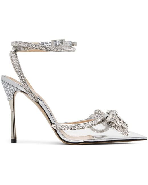 Mach & Mach Transparent Double Bow Heels in White | Lyst