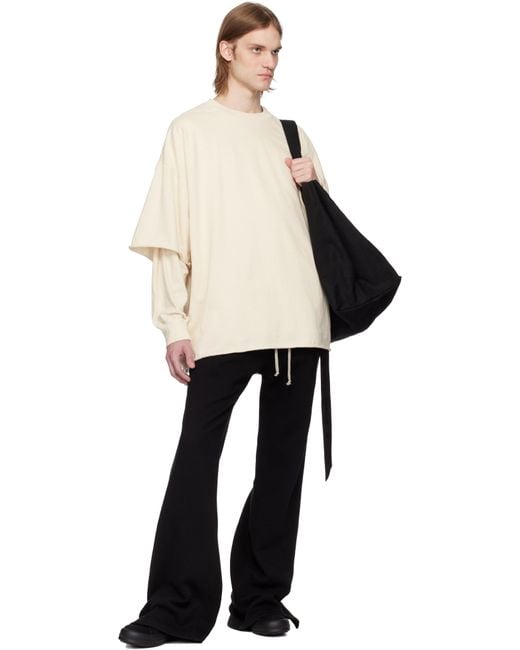 Rick Owens Natural Off- Hollywood Tommy Hustler T-Shirt for men