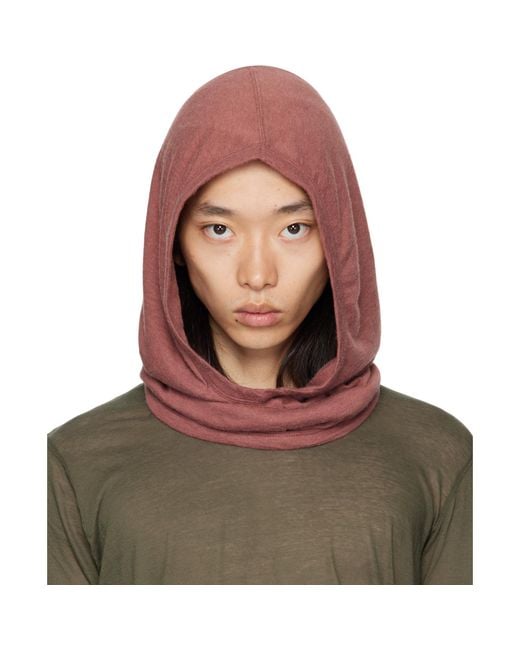 Rick Owens Brown Concordians Knit Hood for men