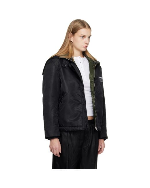HOMMEGIRLS Black Nylon Bomber Jacket