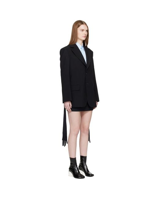 MM6 by Maison Margiela Black Wool-Blend Blazer