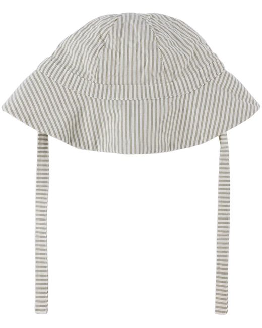 Petit Bateau White Baby & Striped Bucket Hat