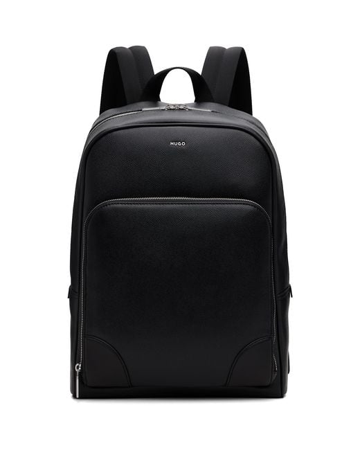 HUGO Black Logo Trims Backpack for men