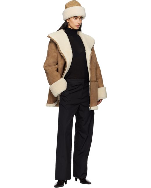 Blouson Brun À Garnitures En Peau Retournée Totême  en coloris Brown