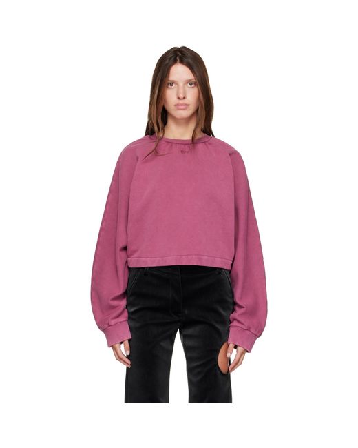 Off-White c/o Virgil Abloh Purple Off Stamp Balloon Crew Sweatshirt