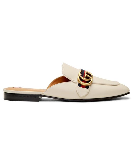 Gucci White Double G Slippers