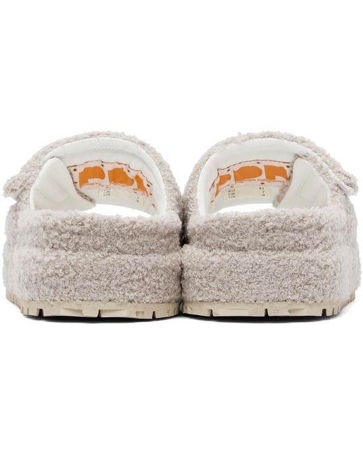 PDF Black Sherpa Fleece Sandals for men