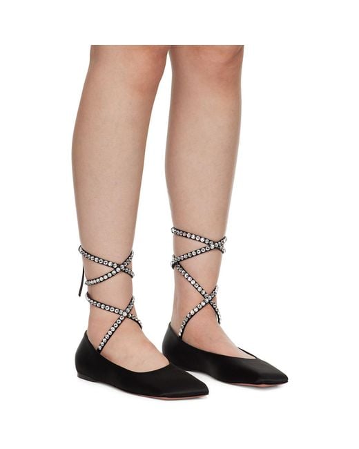AMINA MUADDI Brown Ane Lace Up Ballerina Flats