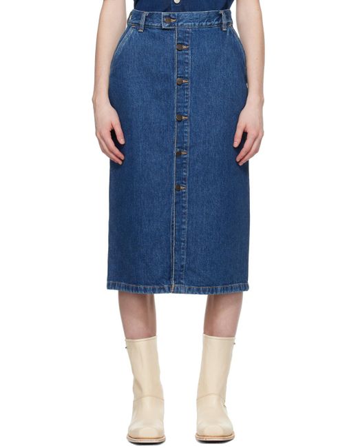Carhartt Blue Colby Denim Midi Skirt