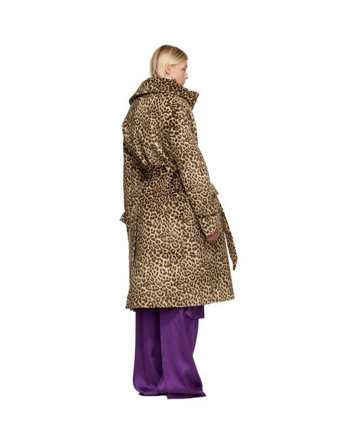 Duran Lantink Brown Oversized Faux-Suede Trench Coat