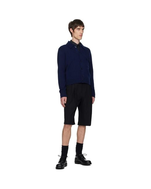 Dries Van Noten Blue Wool Cardigan for men