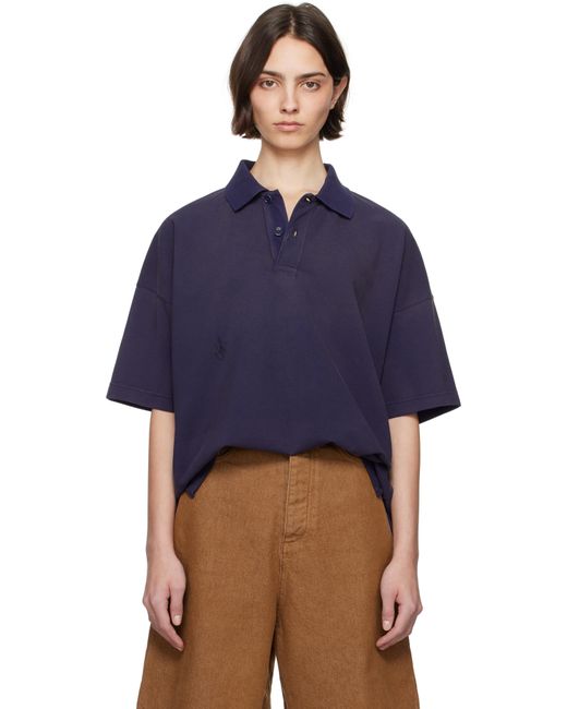 J.W. Anderson ネイビー Anchor Print ポロシャツ Blue