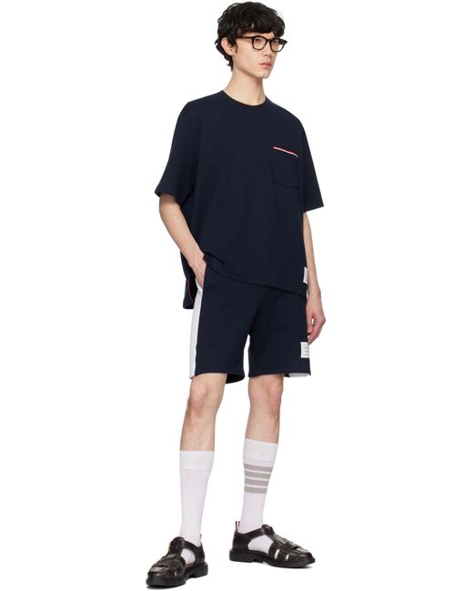 Thom Browne Blue Oversized Short Sleeve Pocket T-Shirt for men