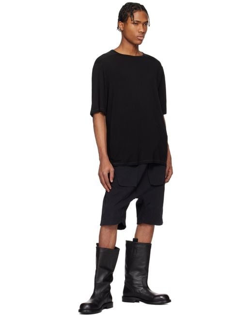 Professor.E Black Object-Faded Shorts for men