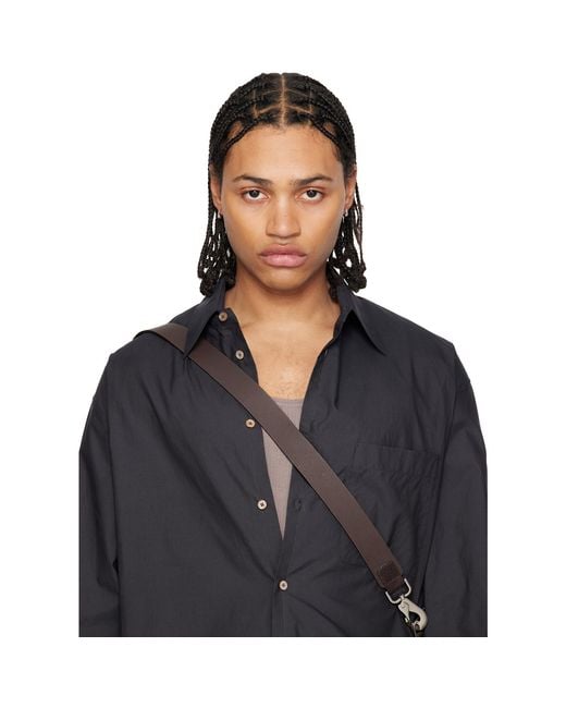 Lemaire Black Micro Drop Earrings for men