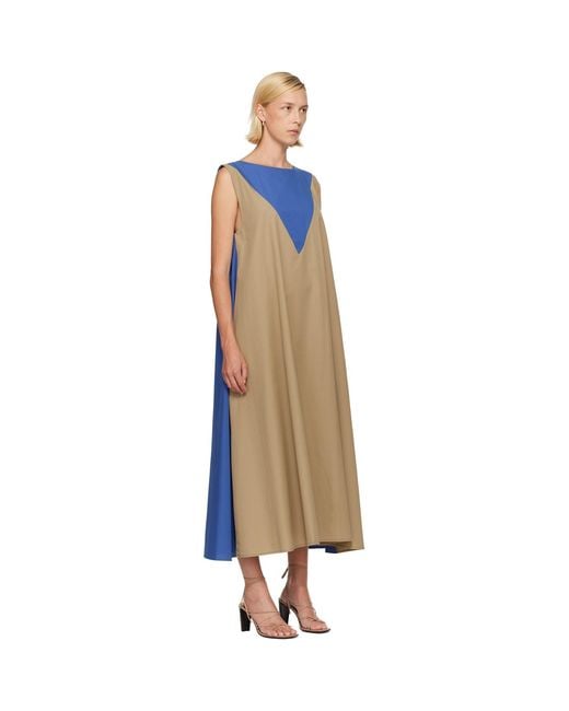 Baserange Blue Khaki & Tres Maxi Dress