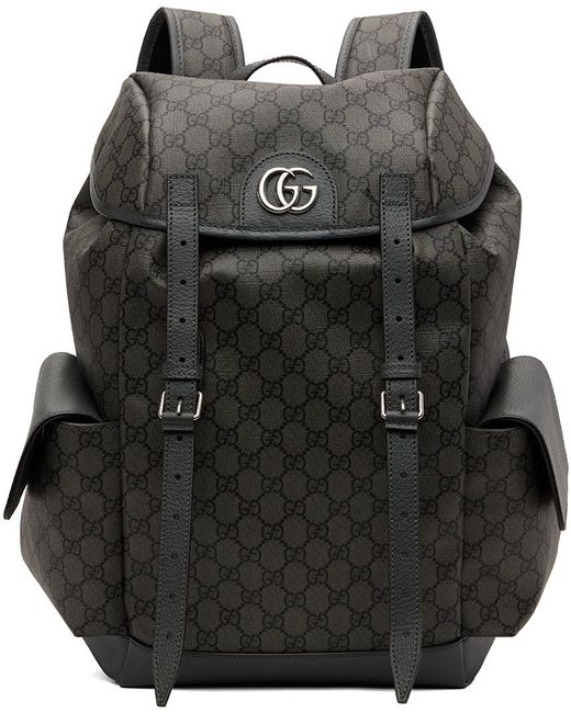 Gucci Black Gray Medium Ophidia Backpack for men