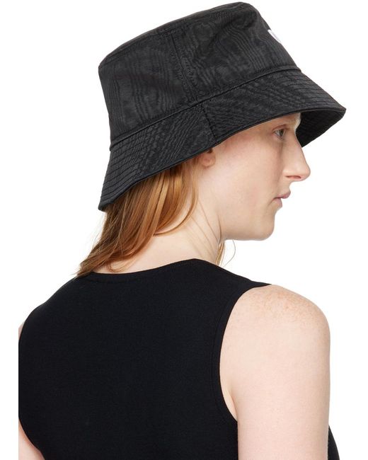 MARINE SERRE Black Regenerated Moire Bucket Hat