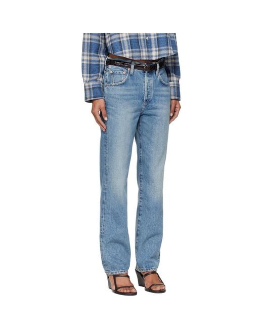 Citizens of Humanity Blue 90S High Rise Straight Jeans