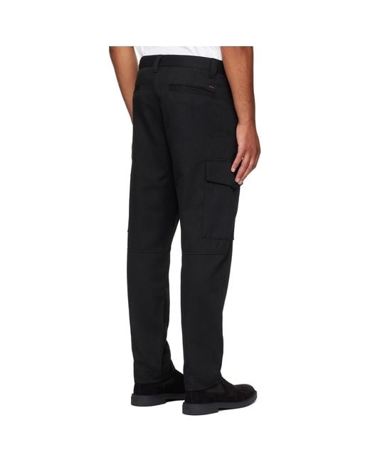 Boss Black Gabardine Cargo Pants for men