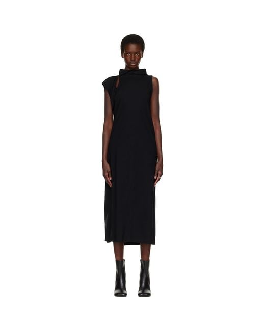 Issey Miyake Black Tubular-T Midi Dress