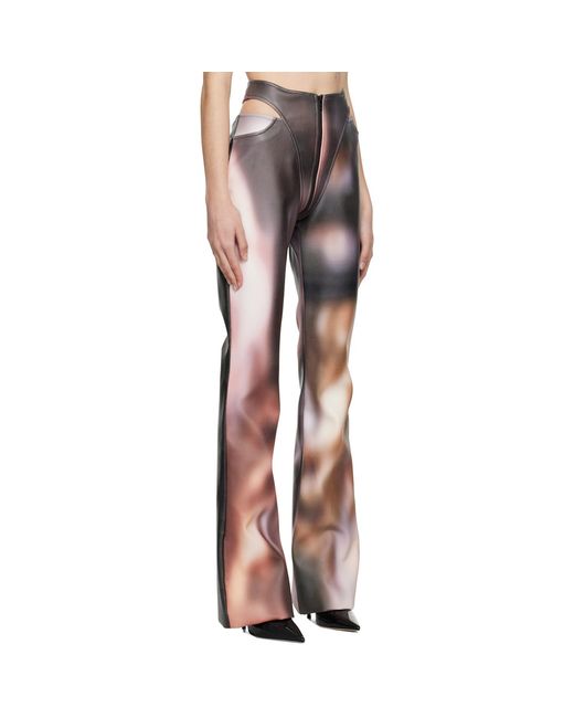 Puppets and Puppets Black Multicolour Cutout Faux-Leather Trousers