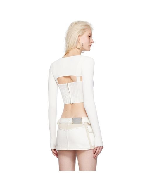 Dion Lee White Ventral Compact Corset Top