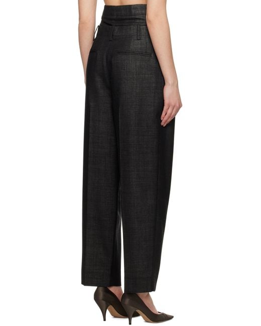 Victoria Beckham ブラック ダブルウエスト トラウザーズ Black