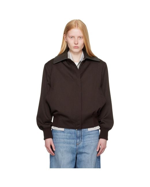 Stella McCartney Black Burgundy Twill Tailoring Field Jacket