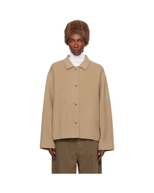 LE17SEPTEMBRE Natural Tan Virgin Wool Handmade Muffler Jacket