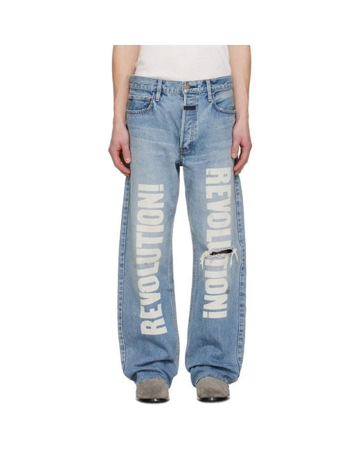 Fear Of God Blue Straight 'Revolution' Jeans for men