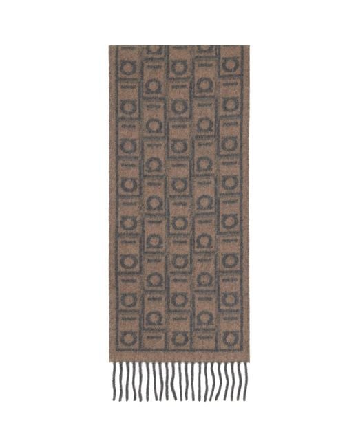 Ferragamo Gray Monogram Scarf for men