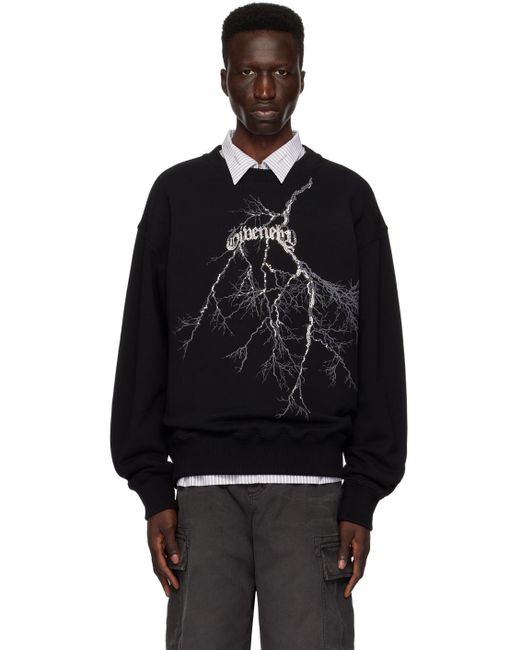 Givenchy Black Crystal-cut Sweatshirt for men