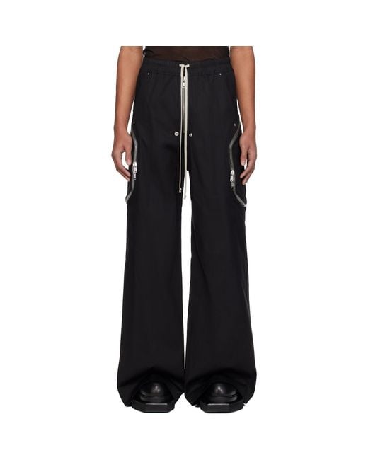 Rick Owens Black Temple Heizer Belas Cargo Pants for men
