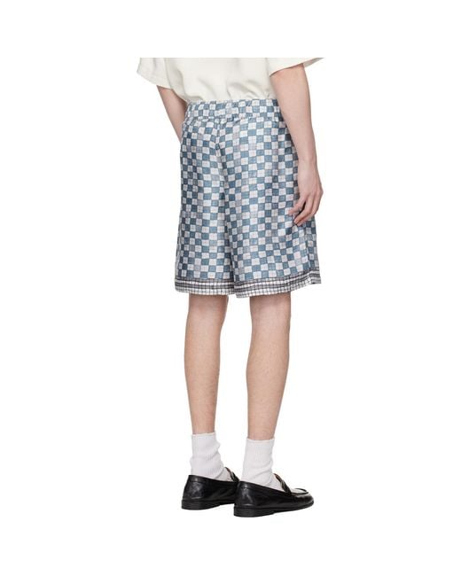 Amiri Blue Ma Checkered Shorts for men