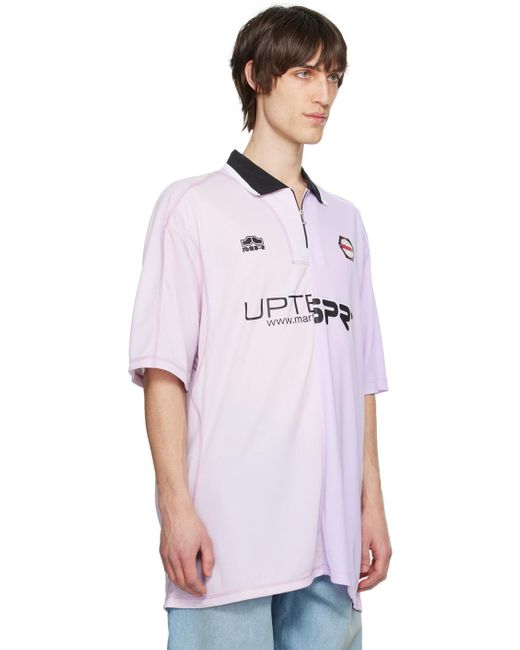 Martine Rose Purple 'Half And Half Football' Polo for men