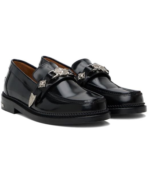 Toga Virilis Black Polished Loafers for men