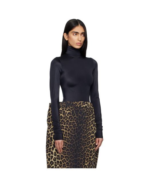 Marie Adam-Leenaerdt Black High Neck Body Zip Cover Top