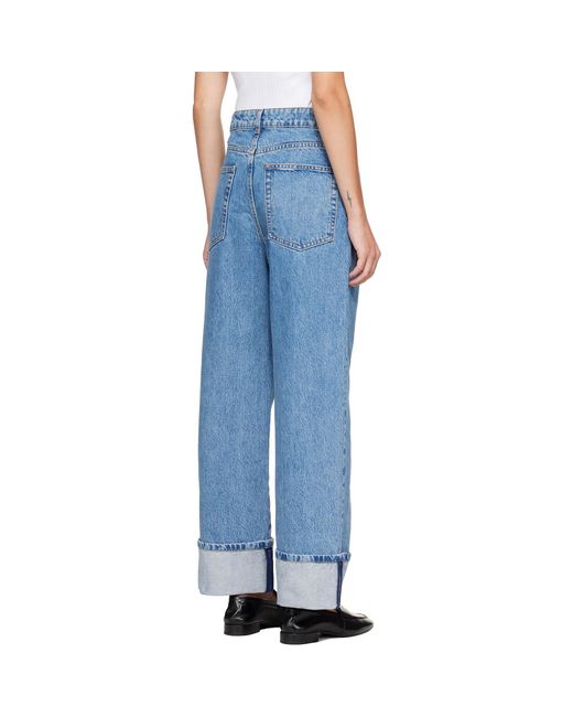 Rohe Blue Rixt Turn-Up Baggy Jeans
