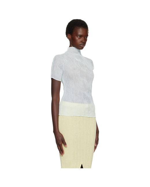 Issey Miyake White Chiffon Twist 1 Top