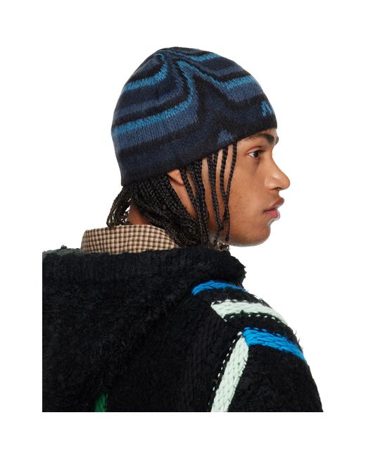 ANDERSSON BELL Blue Paint Beanie for men