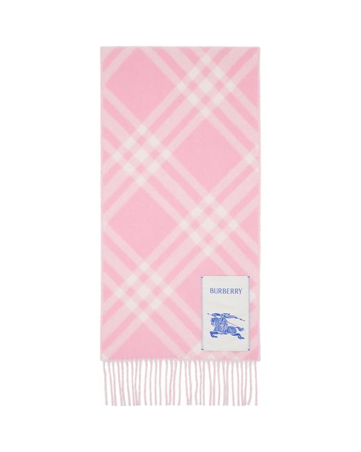 Burberry Pink Check Cashmere Scarf
